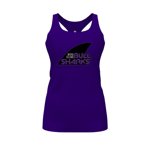[FT0TRBPP-FYS-LOGO1] Decker Racerback Tank Top (Female Youth S, Purple, Logo 1)