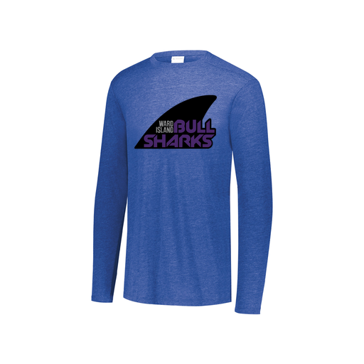 [FTLCUBRY-YS-LOGO1] Decker Youth Tri-Blend T-Shirt - Long Sleeve (Youth S, Royal, Logo 1)