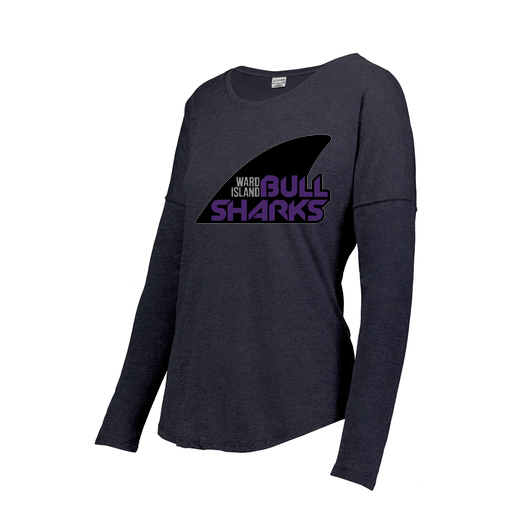 [FTLCUBNV-FAXS-LOGO1] Decker Women's Tri-Blend T-Shirt - Long Sleeve (Female Adult XS, Navy, Logo 1)