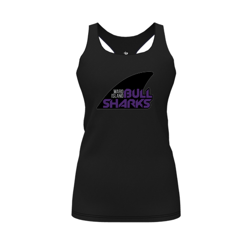 [CUS-DFW-RCBK-PER-BLK-FYS-LOGO1] Racerback Tank Top (Female Youth S, Black, Logo 1)