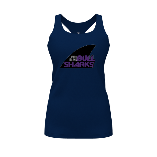 [FT0TRBNV-FYS-LOGO1] Decker Racerback Tank Top (Female Youth S, Navy, Logo 1)