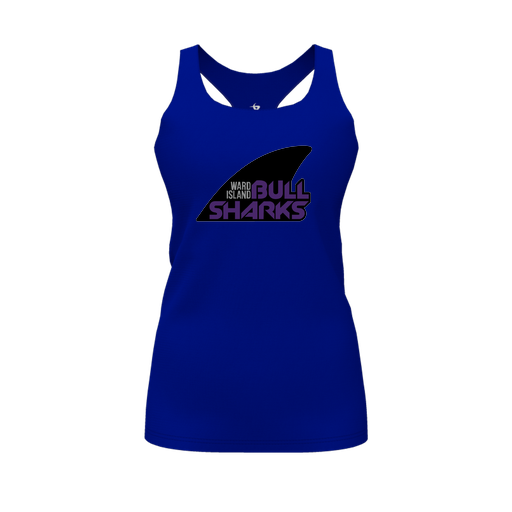[CUS-DFW-RCBK-PER-RYL-FYS-LOGO1] Racerback Tank Top (Female Youth S, Royal, Logo 1)