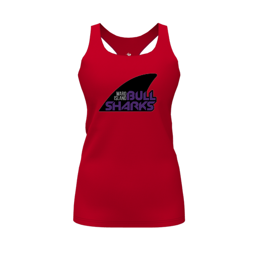 [CUS-DFW-RCBK-PER-RED-FYS-LOGO1] Racerback Tank Top (Female Youth S, Red, Logo 1)