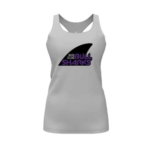 [CUS-DFW-RCBK-PER-GRY-FYS-LOGO1] Racerback Tank Top (Female Youth S, Gray, Logo 1)