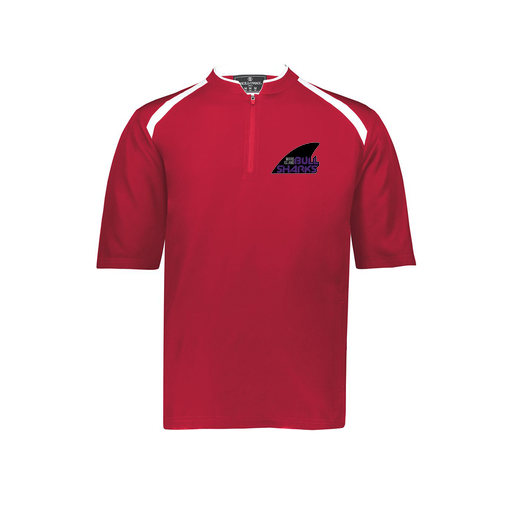 [229581-AS-RED-LOGO1] Men's Dugout Short Sleeve Pullover (Adult S, Red, Logo 1)