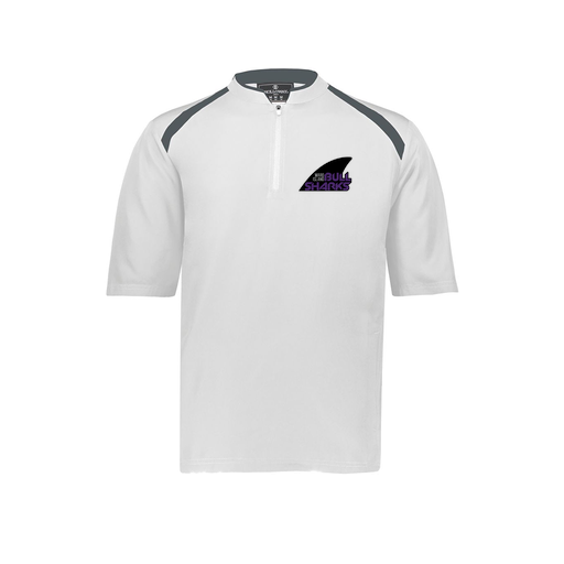 [229681-YS-WHT-LOGO1] Youth Dugout Short Sleeve Pullover (Youth S, White, Logo 1)