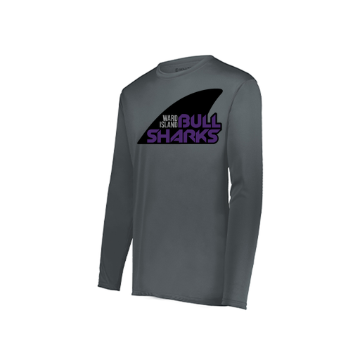 [222823.059.S-LOGO1] Youth LS Smooth Sport Shirt (Youth S, Gray, Logo 1)