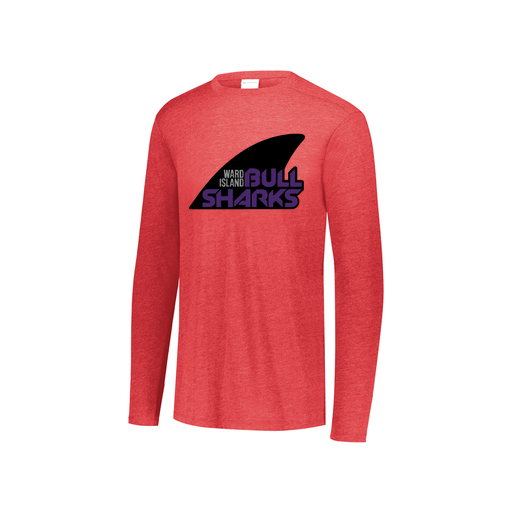 [FTLCUBRD-YS-LOGO1] Decker Youth Tri-Blend T-Shirt - Long Sleeve (Youth S, Red, Logo 1)