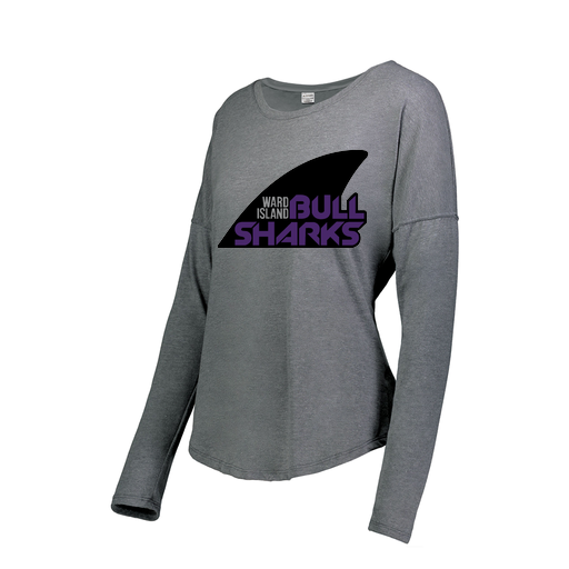 [FTLCUBGY-FAXS-LOGO1] Decker Women's Tri-Blend T-Shirt - Long Sleeve (Female Adult XS, Gray, Logo 1)